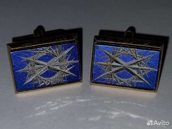 Запонки синие СССР