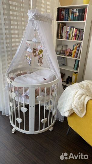 Детская кроватка круглая Comfort Baby трансформер