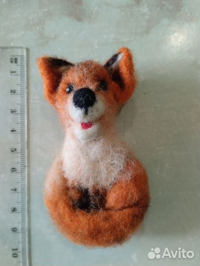 Брошь Лис валяная из шерсти