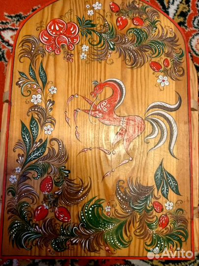 Деревянное панно-триптих и картина