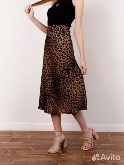 Юбка леопардовая миди