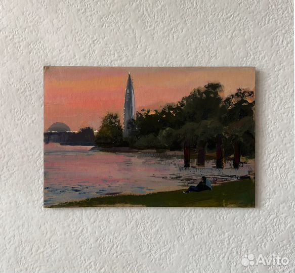 Картина маслом городской пейзаж