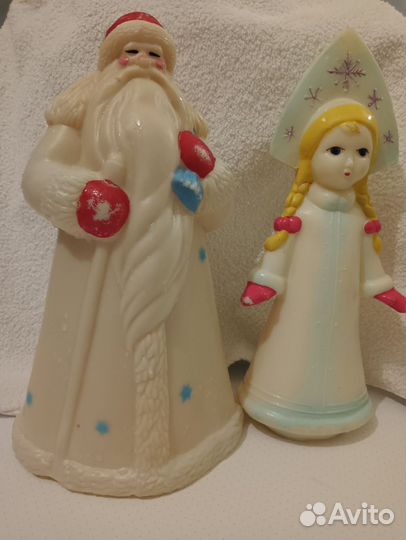 Дед мороз и снегурочка СССР пластик