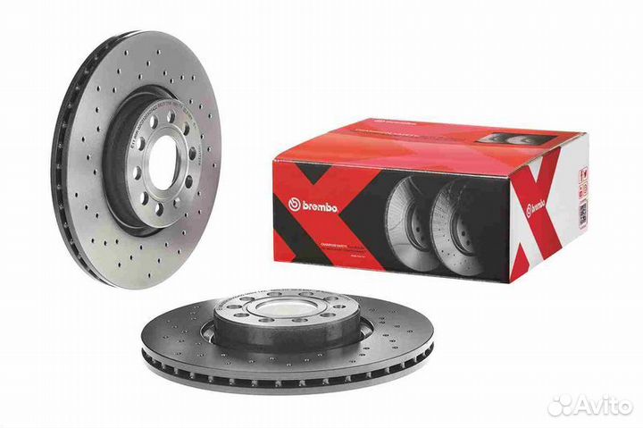 Перфорированный тормозной диск передний Brembo, 09