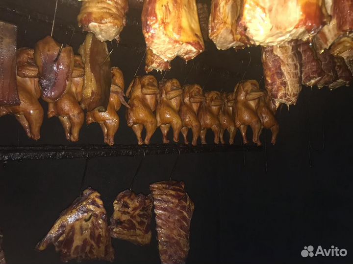 Горячее копчение, сало, мясо