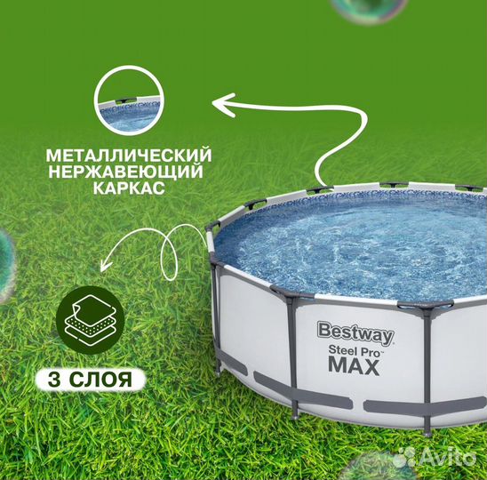 Каркасный бассейн Bestway Steel Pro Max