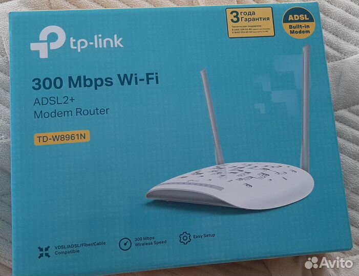 Роутер tp-link Wi-Fi N300 с модемом adsl2+