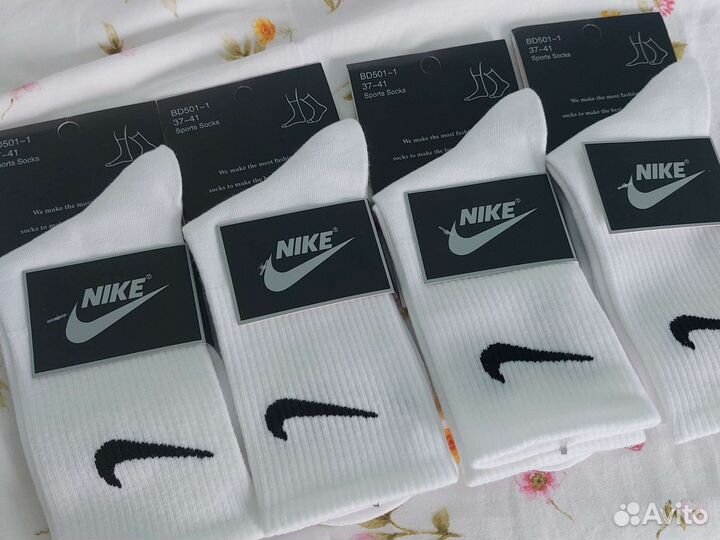 Носки nike высокие белые