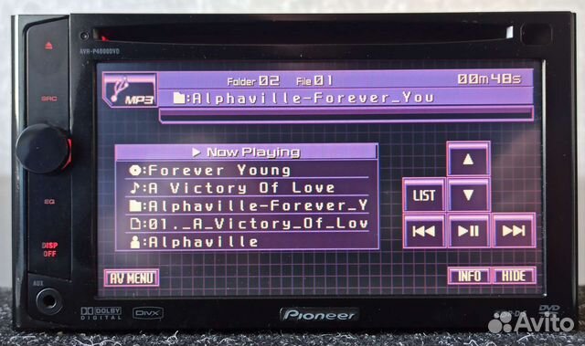 Pioneer AVH-P4000DVD (USB/CD/MP3/DVD/AUX/камера)