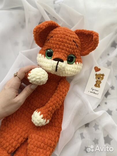 Игрушка ручной работы, лисенок для объятий