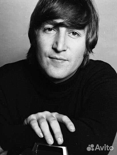 John Lennon автограф на металле в рамке подарок