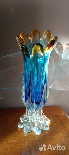 Ваза из цветного стекла Чехия