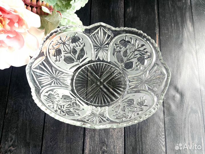 Ваза хрустальная СССР конфетница салатник