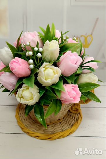 Букет тюльпанов из мыла ручной работы