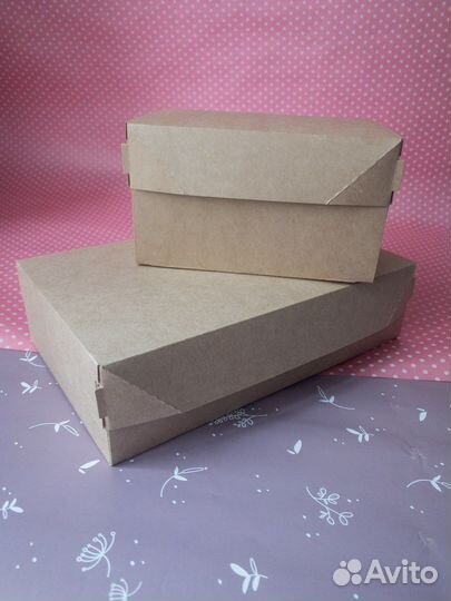 Крафт коробки с окном контейнер подарочный