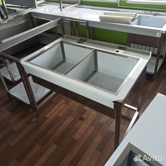 Ванна моечная двухсекционная из нержавейки