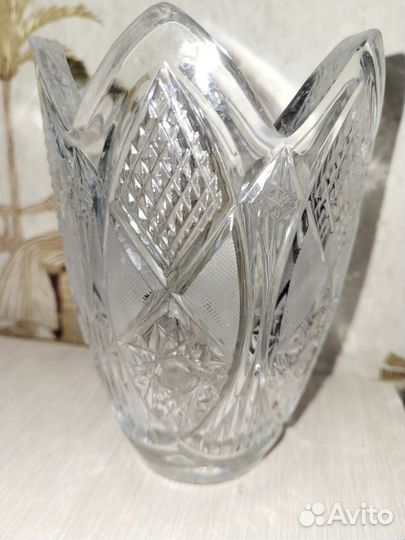 Хрустальная ваза СССР тюльпан винтаж