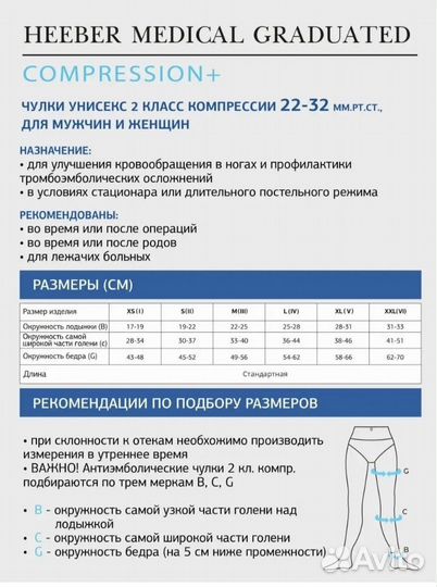 Компрессионные чулки для родов и операции 2 класс