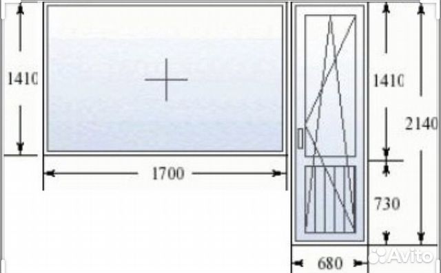 Пластиковый балконный выход 2140х2380 под заказ