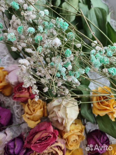 Цветы засушенные сухоцветы гербарий объёмные розы