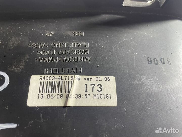 Панель приборов Hyundai Solaris I (2010–2014)