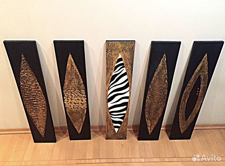 Дизайнерская Коллекция из 5 картин (холст, масло)