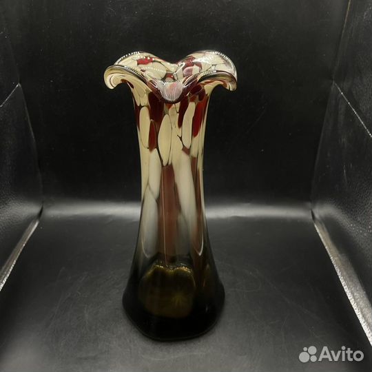 Чешское стекло ваза для цветов винтаж цветное