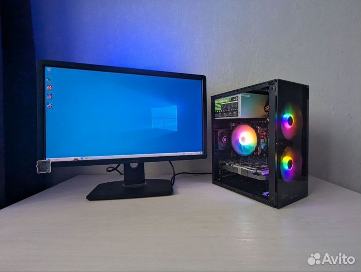 Игровой пк i7,GTX1050ti, 16gb, ssd, RGB