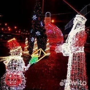 Новогоднее оформление световыми фигурами