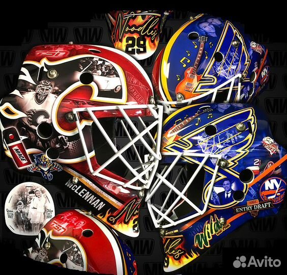 Наклейки на шлема вратарские.Винил.Аквапринт