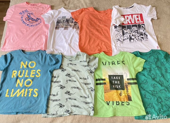 Джинсовые шорты, футболки, джинсы для мальчишек