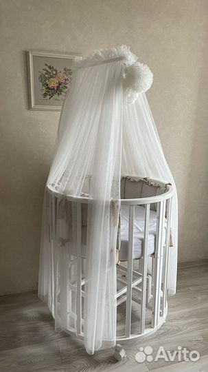 Круглая/овальная кроватка 7 в 1