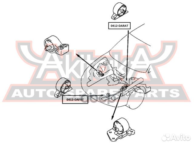 Подушка двигателя передняя AT 0412dafat asva