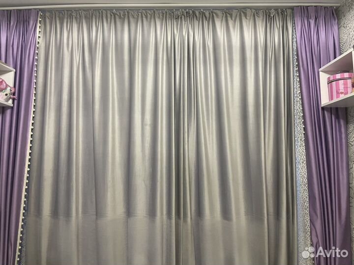 Шторы готовые новые серые