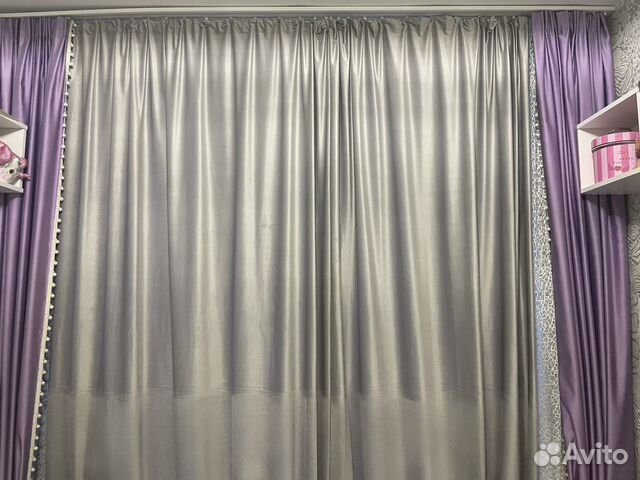 Шторы готовые новые серые