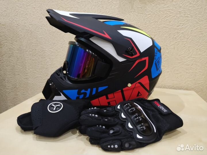 Мотошлем для эндуро мотокросса снегохода BMX