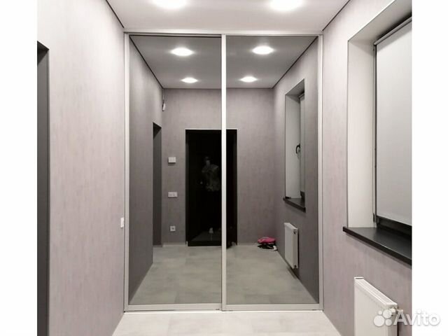 Двери купе с зеркалом графит шк-356