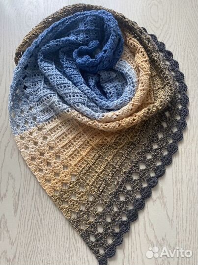 Бактус, шаль, платок ручная работа