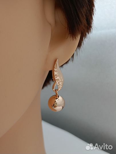 Серьги Шарики позолоченные