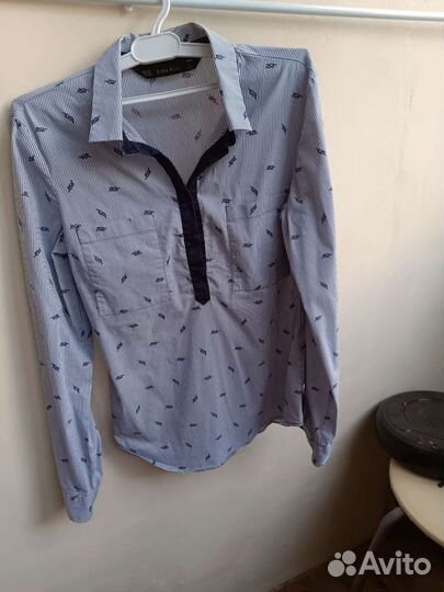 Школьные блузки голубые zara и Акула 158