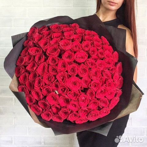 101 роза красная Роскошный букет