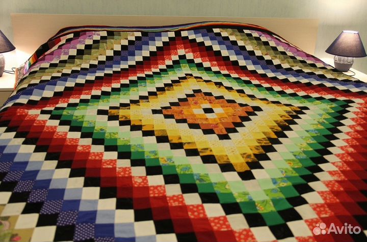 Лоскутное покрывало ручной работы
