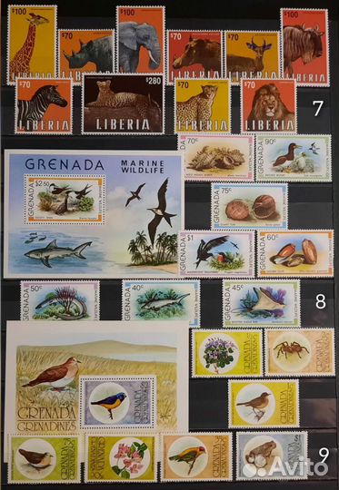 Коллекция марок фауна 60-90х 17 (чистые )