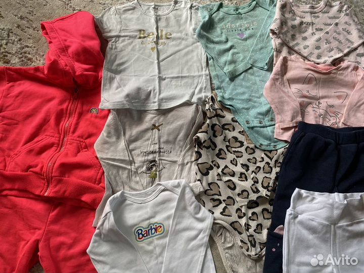 Детские вещи пакетом 68 74 на девочку