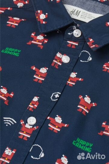 Новогодняя рубашка H&m 140