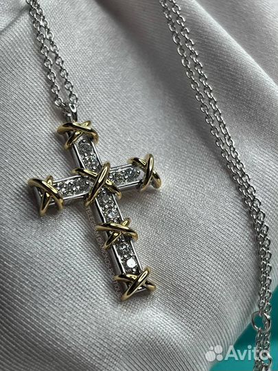 Крест колье Tiffany & Co Schlumberger золото 750