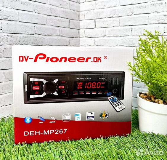Магнитола 1 din с bluetooth pioneer арт765
