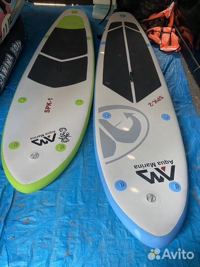 Надувная доска с веслом(Сапборд) aqua marina