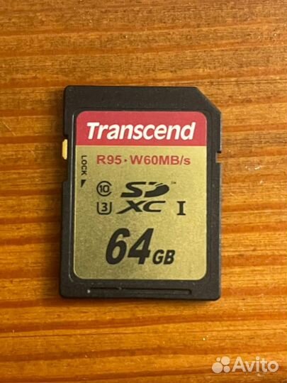 Карта памяти Transcend 64GB sdxc V30 R95 W60MB/s