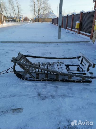 Сани деревянные для снегохода, лошади